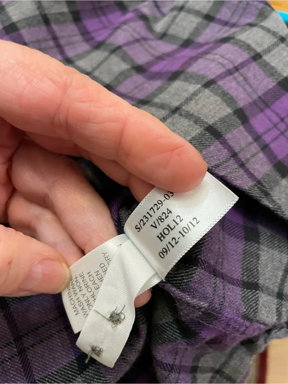 Banana Republic Men’s Purple & Gray Cotton Plaid Button-Up Shirt